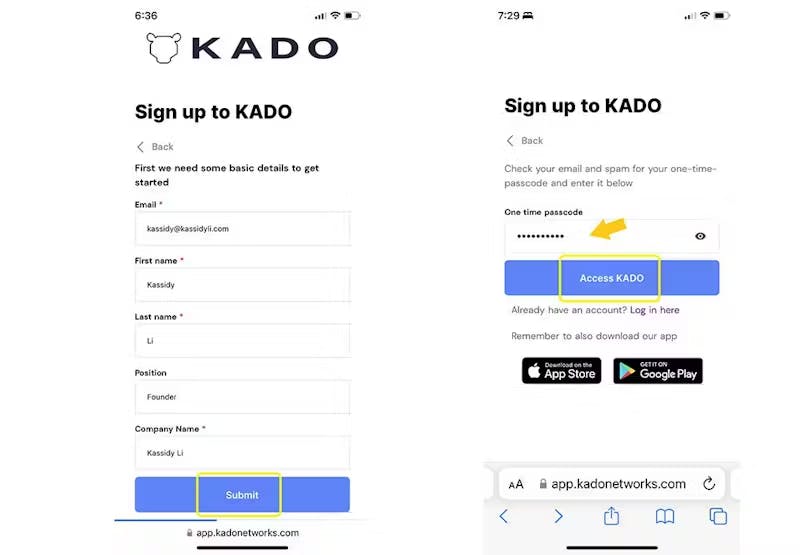 KADO Networks Digital Business Card Review [2023] stepbystep KADO